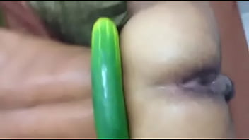 giant cucumber in boyfriend's ass