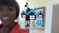 PropertySex - Wunderschöner schwarzer Immobilienmakler mit Interracial Sex beim Käufer