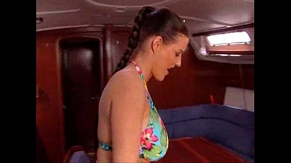 Milf and her slave assfuck on a boat