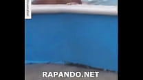Dominican couple fucking fucking shaving in a pool in Plena Via Publica