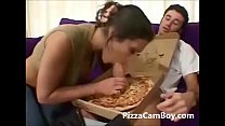 y. sharing her pizza www.pizzacamboy.com