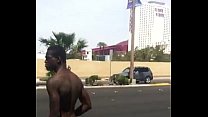 Crazy man naked on the street