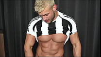 Muscle Football Hunk Exposed Abs And Cum