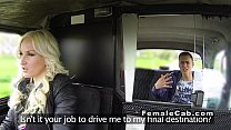 Huge tits blonde cab driver cunt banged in public