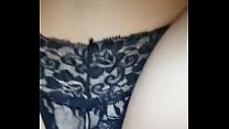 Crotchless panty creampie