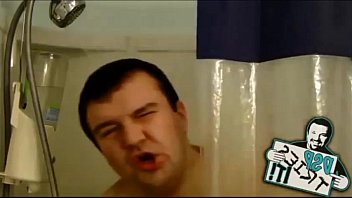 obese man masturbates in shower with axe body detailer