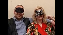 Cute blonde in mask wants his cock!