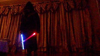You Won't Believe Who's Underneath The Robe Dual Lightsabers