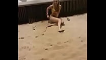 masturbating on the beach promenade