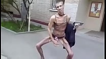 Russian famous fuck freak celebrity scandalous gray hair nude psycho bitch boy alcoholic d. addict skinny ass gay bisexual movie star in tights with collar on his neck very massive fat long big huge cock dick fetish weird masturbate public on the street