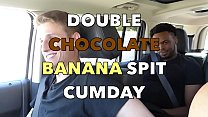 Espeto de banana com chocolate duplo