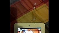 Masturbate and huge Cum on tablet for a friends hot wife no3