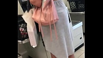 Sexy blonde wearing thong in shop 2