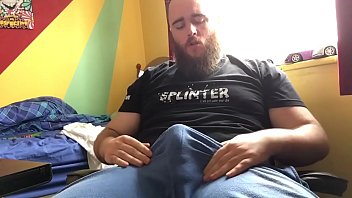 Huge bearded guy teases with his BIG cock