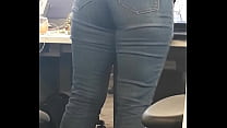 Office slut, how she tucks her pants up her ass and buttocks