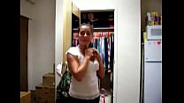 Busty Brunette Amateur Webcam Strip