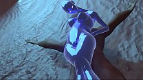 Blue Alien Slime Girl Fucks Human in Cave