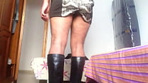 Showing my new dress and boots