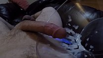 Bigcockcumshot Pulls his huge swollen balls and throbbing cock spits and shoots cum hands free