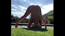 Daniela Blume nude yoga by the pool