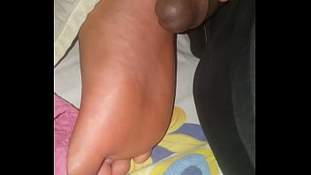 Cum on my step sister's feet while she snores