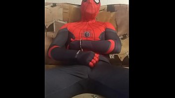 terno de spandex de homem-aranha gay