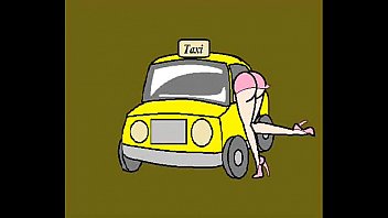 La femme paie pour le dessin animé de taxi