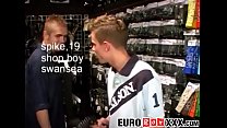 Euro dude spanked and banged at sex shop