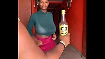 GHANA GIRL OPENS A BOTTLED d. WITH HER BREASTS