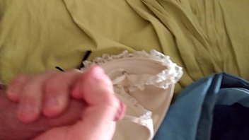 Jerking off with my stepsister's bra