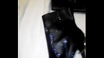 Friend cumming on his cousin's boots
