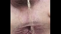 SUPER CLOSE UP OF ME PISSING ON MY BUTTHOLE