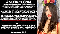 Hotkinkyjo multiples jouets, gape et prolapsus marathon anal extrême sur Halloween 2019