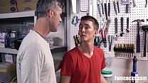 Teaching step Son How To Play With Big Tools- Gay Dad Son Family