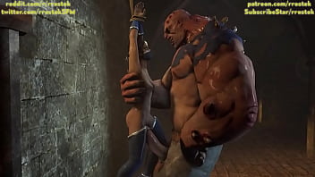 キタナは巨大な怪物3Dアニメーションポルノによって激しくセックスされました