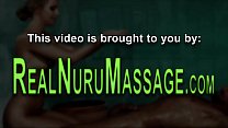 Showering milf masseuse gets wam in nuru