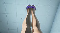 Japanisches Mädchen Büro Strumpfhosen Footjob 3D Animation Unreal Engine