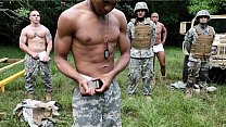 Horny soldiers training before their gangbang