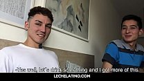 Hunky Latin males bareback reality gay sex for cash