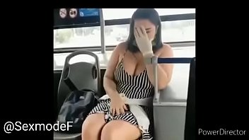 Busty in bus squirt