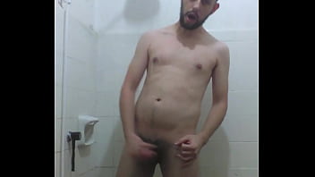 taking a shower and wanking