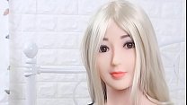 Blonde asian sex doll with huge tits waiting for cumshots
