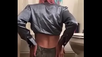 Sexy ladyboy school girl in cosplay bounces on her dildo