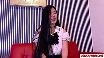 24 years cute amateur Asian enjoys interview of sex. Young Japanese masturbates with fuck toy. Alice 1 OSAKAPORN