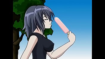 Anime girl deepthroats popsicle