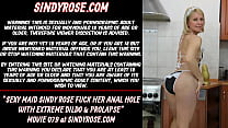Sexy Maid Sindy Rose fickt ihr Analloch mit extremem Dildo & Prolaps