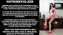 Sexy pink maid Hotkinkyjo self fisting her anal hole & prolapse