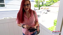 Redhead MILF Trys Anal Masturbates Sucks Swallows Cum for Fake Job on Casting Couch Hula Hoops too!