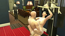 O pervertido Mestre Roshi treina sexualmente a esposa de Gohan, a bela Videl, na frente de seu marido corno Dragon Ball Hentai