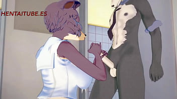 Beastars Furry Yiff Hentai - Legosi x Juno Jerk off, Boobjob and Anal with cum in her Tits and Ass
